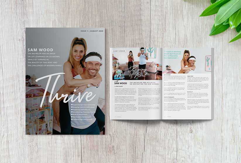 Front cover of Thrive Magazine with Sam Wood