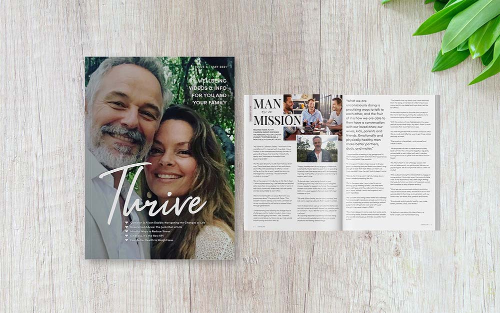 Cover page for Thrive Magazine, Health and Wellbeing E-magazine for Territory Medical Group